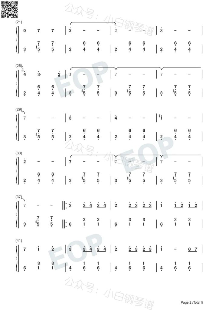 Valse 钢琴简谱 数字双手 - Evgeny Grinko