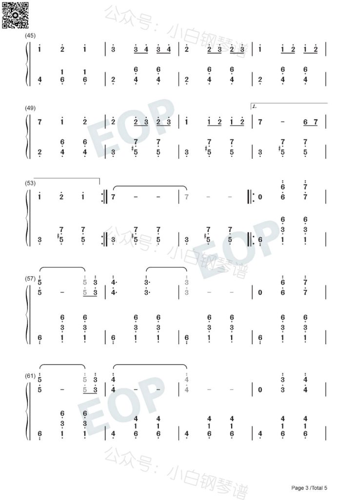 Valse 钢琴简谱 数字双手 - Evgeny Grinko