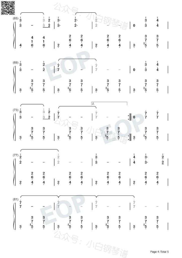 Valse 钢琴简谱 数字双手 - Evgeny Grinko